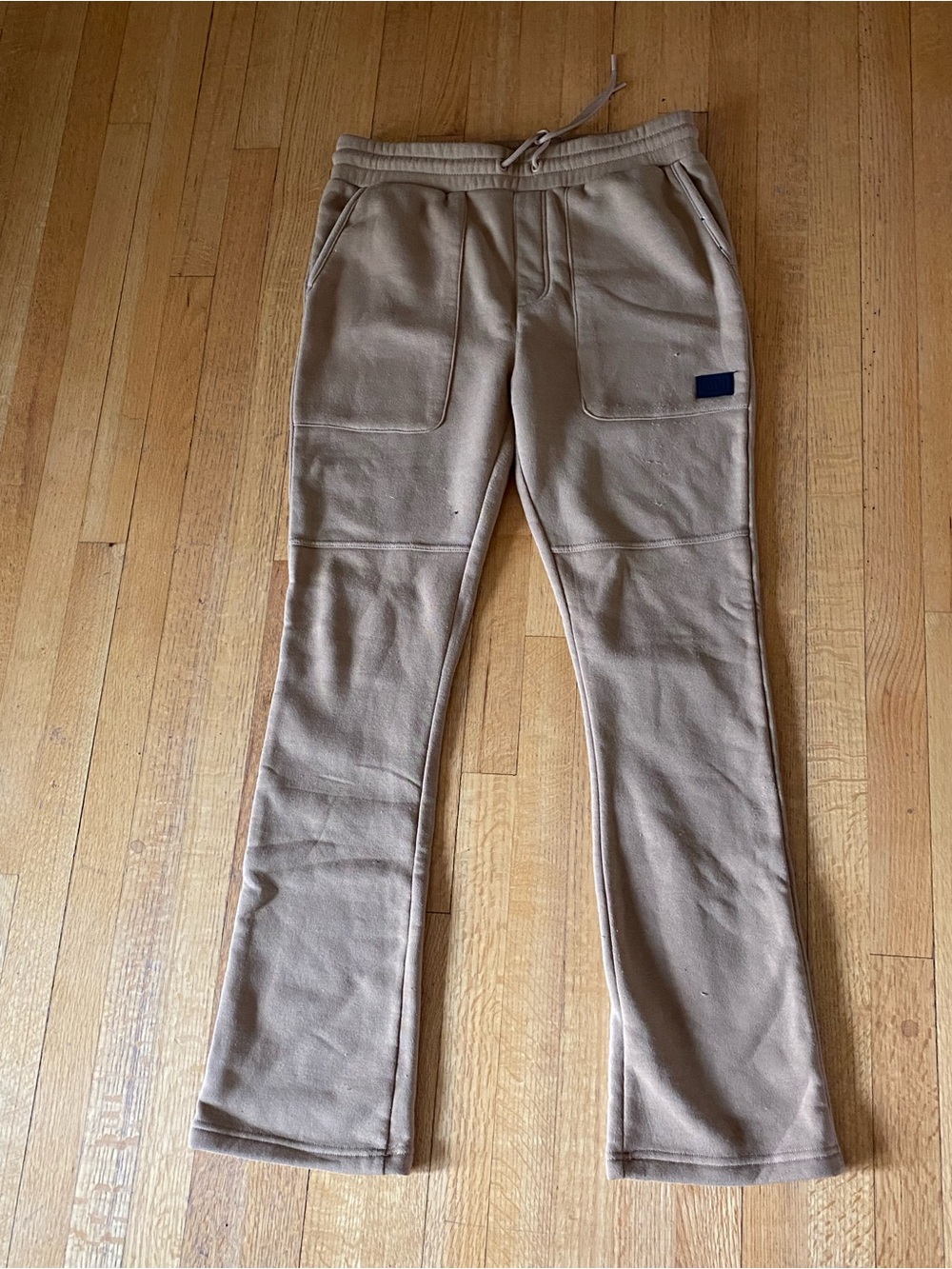 Men's Beige Fleece Jogger Pants